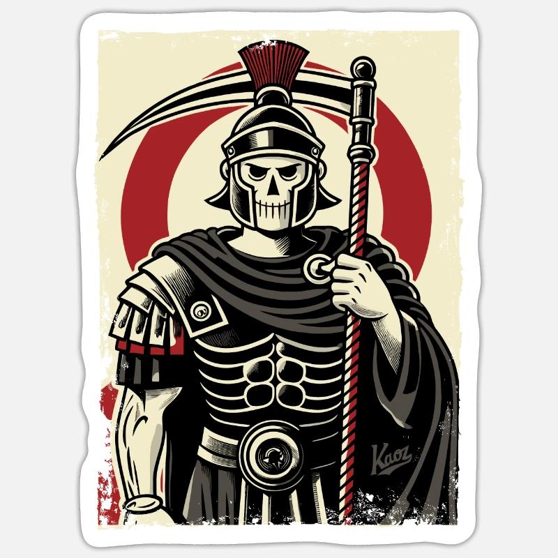 Römischer Sensemann Centurio - Sticker Größe S (10 x 10 cm) - Mattweiß