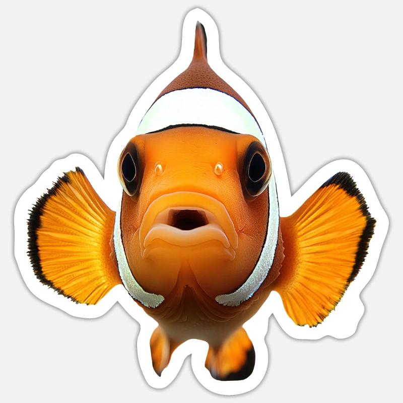 Clownfisch - Sticker Größe S (10 x 10 cm) - Mattweiß