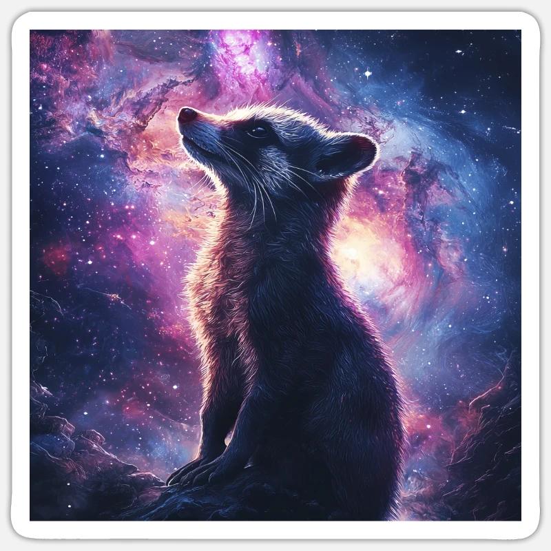 Nasenbär - Sticker Größe S (10 x 10 cm) - Mattweiß
