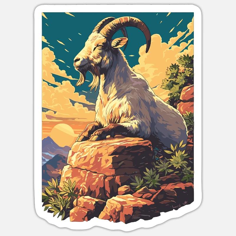 Chèvres chèvre - Sticker taille S (10 x 10 cm) - blanc mat