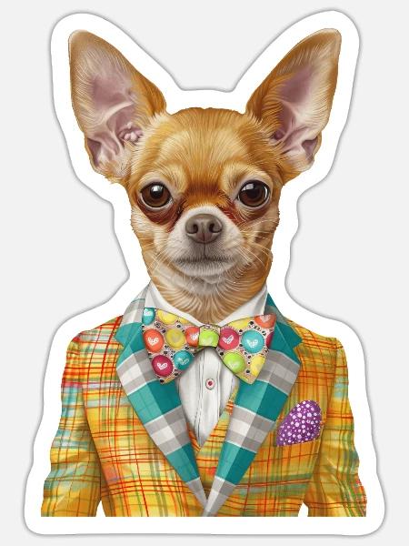 Chihuahua - Sticker Größe S (10 x 10 cm) - Mattweiß