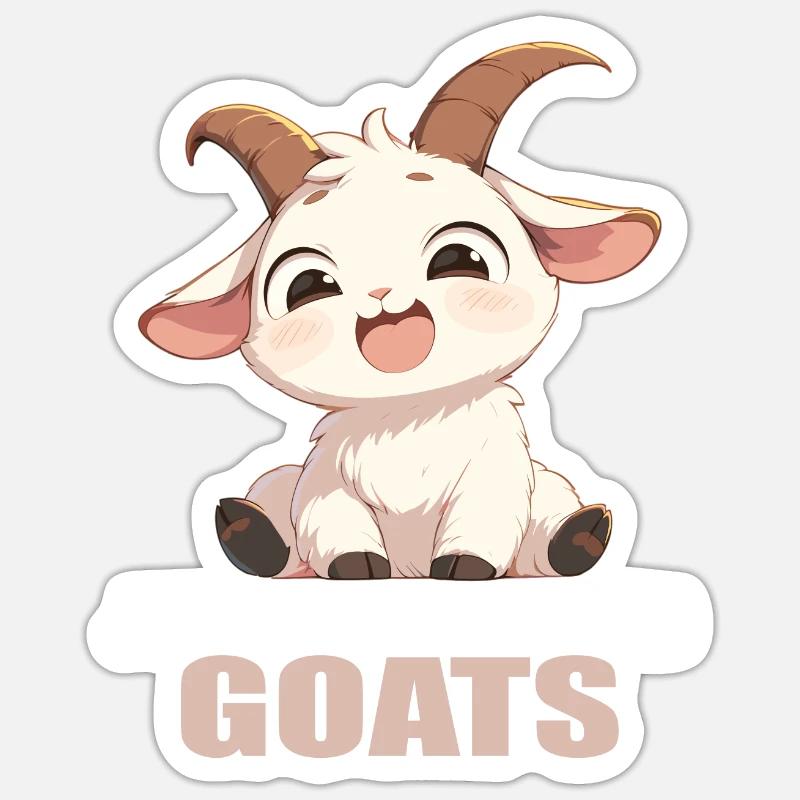 Ziegen Ziege - Sticker Größe S (10 x 10 cm) - Mattweiß