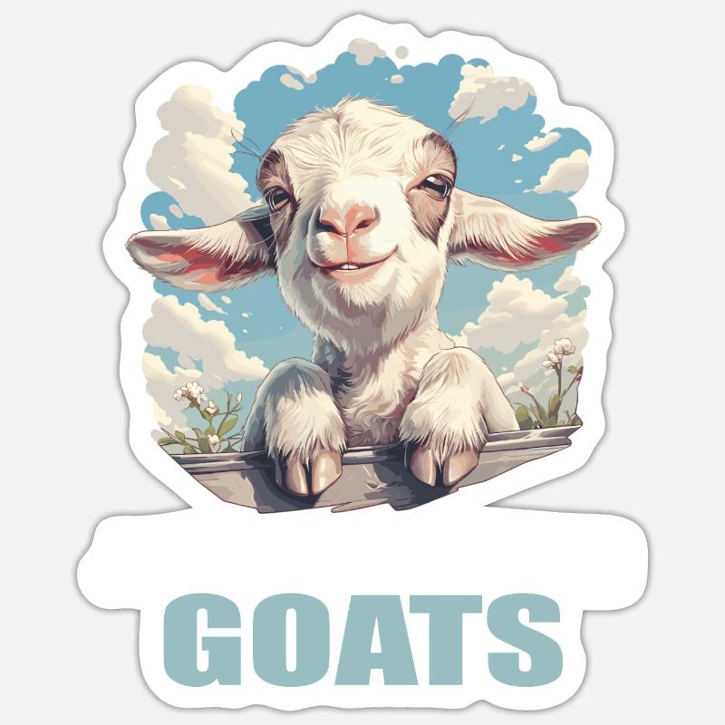 Chèvres chèvre - Sticker taille S (10 x 10 cm) - blanc mat