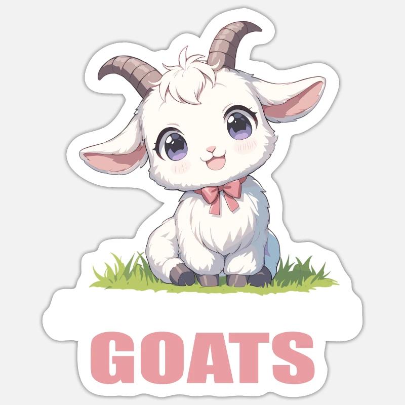 Ziegen Ziege - Sticker Größe S (10 x 10 cm) - Mattweiß