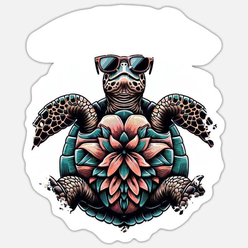 Chill Toad Turtle - Sticker size S (10 x 10 cm) - white matte
