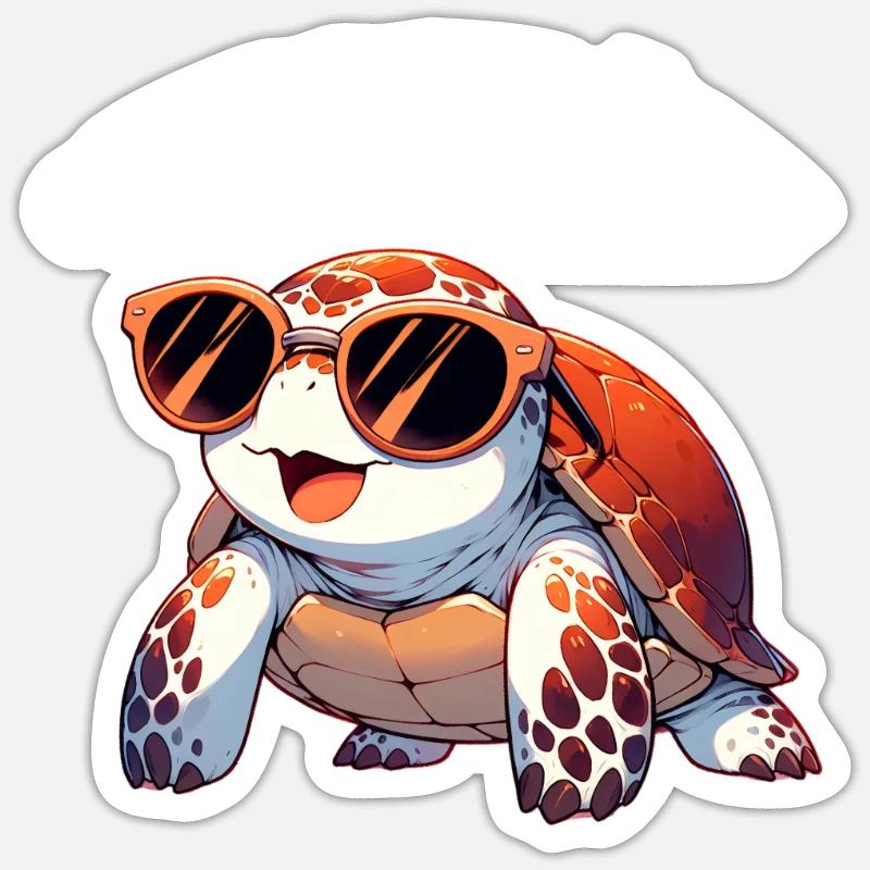 Chill Toad Turtle - Sticker size S (10 x 10 cm) - white matte