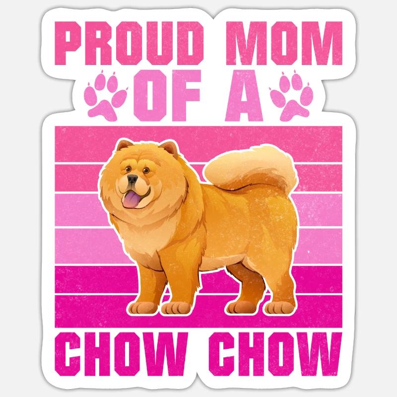 Cadeaux Chow Chow - Sticker taille S (10 x 10 cm) - blanc mat