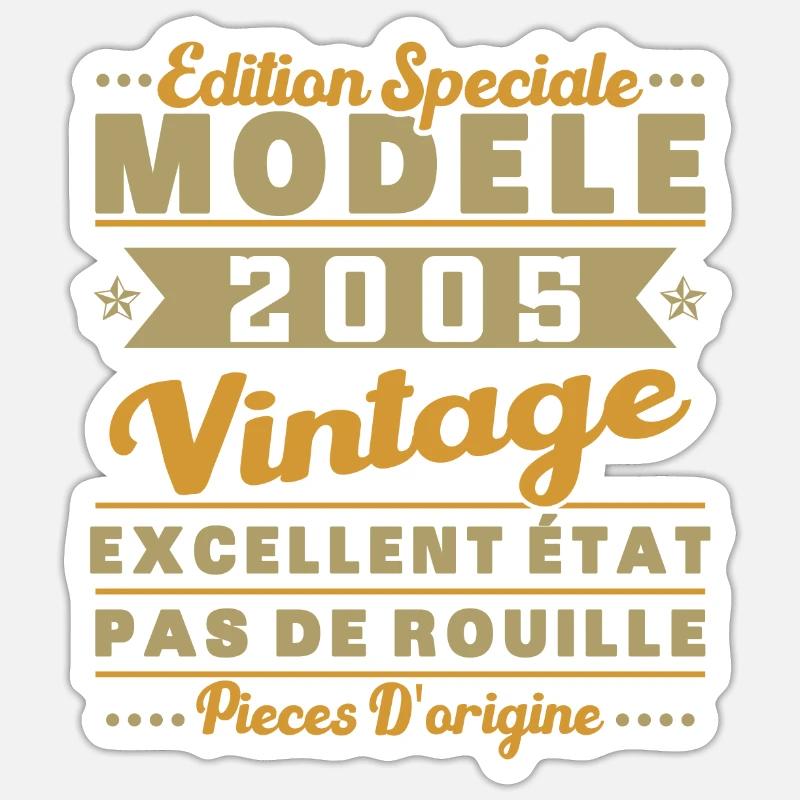 2005 Vintage Module Retro Cadeau D’anniversaire Sticker taille S (10 x 10 cm)