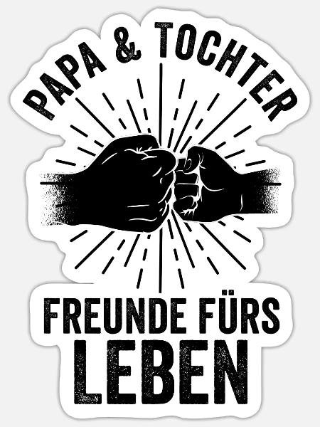 Vater Papa Und Tochter - Sticker Größe S (10 x 10 cm) - Mattweiß