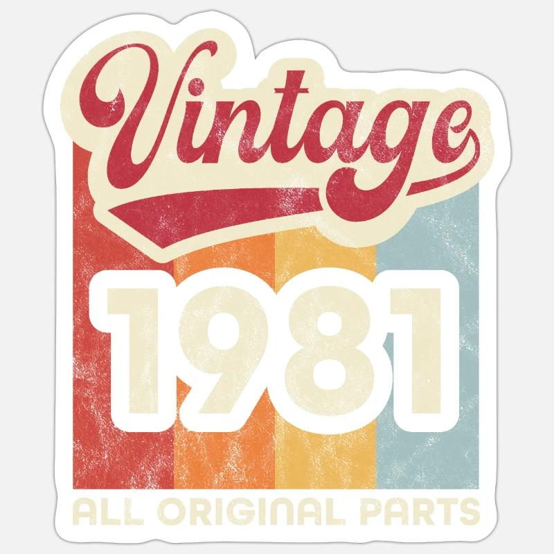 Millésime 1981 - Sticker taille S (10 x 10 cm) - blanc mat