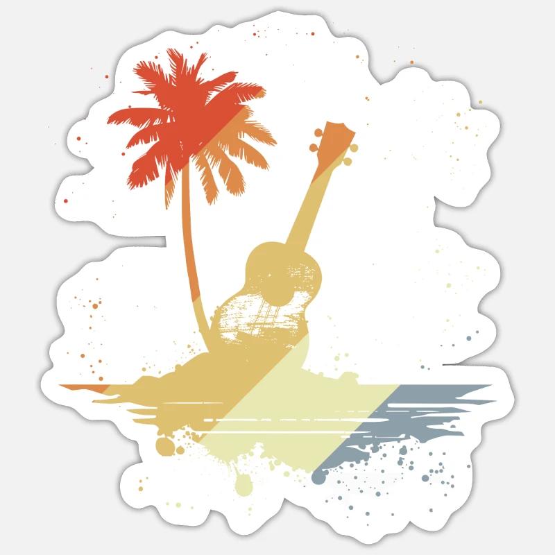 Ukulele Retro Style - Sticker size S (10 x 10 cm) - white matte