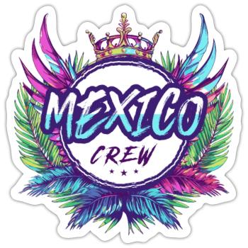 Mexico Crew Colorful - Sticker size S (10 x 10 cm) - white matte - Front