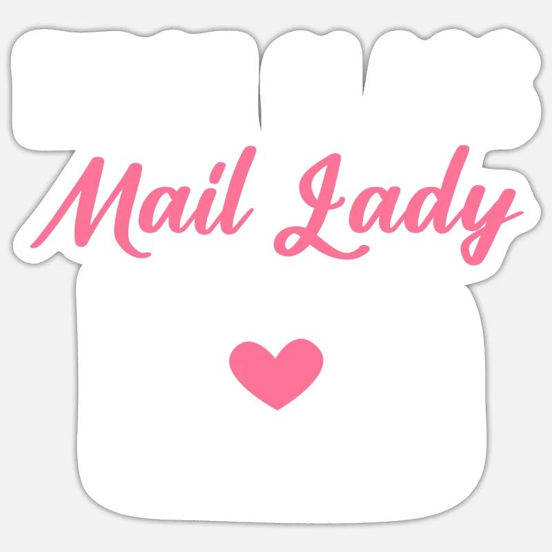First Class Mail Lady Postal Worker Sticker size S (10 x 10 cm)