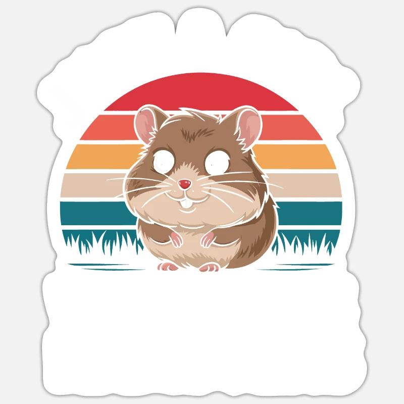Hamster - Sticker Größe S (10 x 10 cm) - Mattweiß