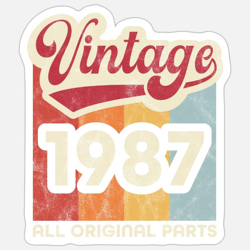 Millésime 1987 - Sticker taille S (10 x 10 cm) - blanc mat