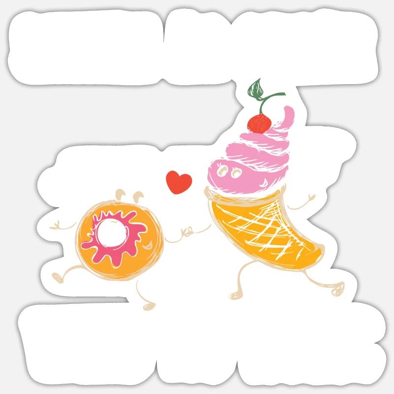Passionné de sucreries sucrées - Sticker taille S (10 x 10 cm) - blanc mat