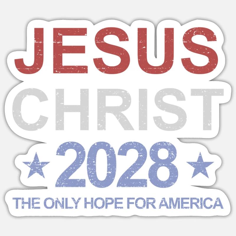 Jésus-Christ 2028 : le seul espoir pour Ameri Sticker taille S (10 x 10 cm)