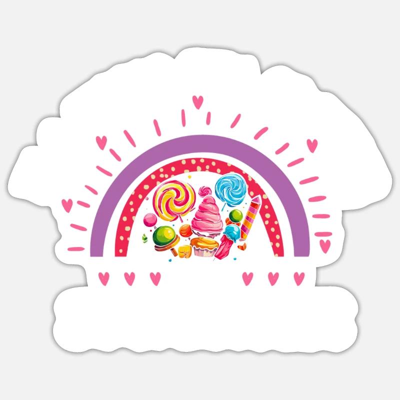 Passionné de sucreries sucrées - Sticker taille S (10 x 10 cm) - blanc mat