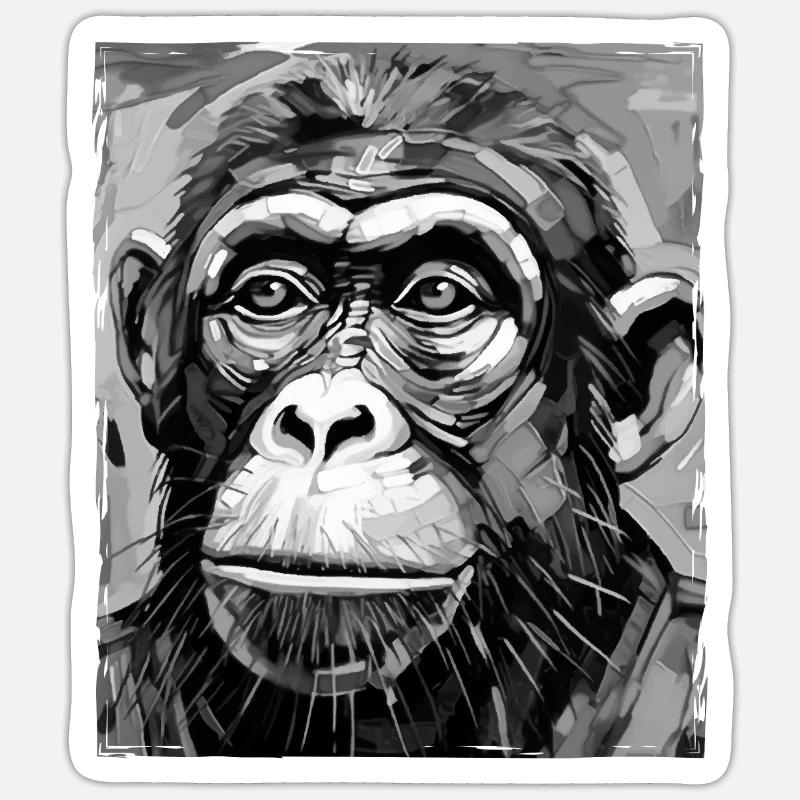 Monkey Portrait - Sticker size S (10 x 10 cm) - white matte
