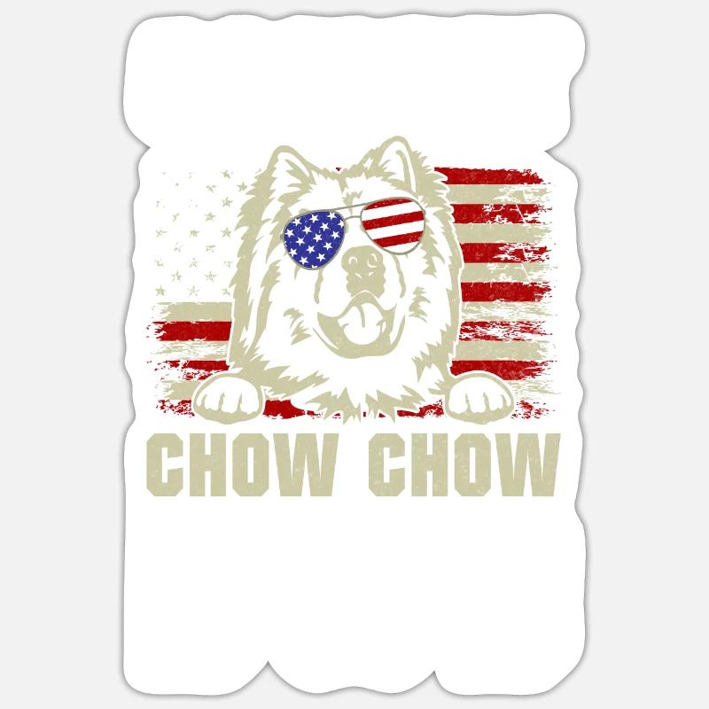 Cadeaux Chow Chow - Sticker taille S (10 x 10 cm) - blanc mat