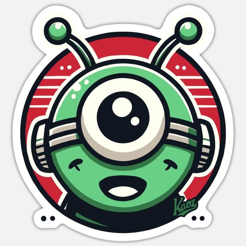Friendly Alien Cyclops Sticker size S (10 x 10 cm)