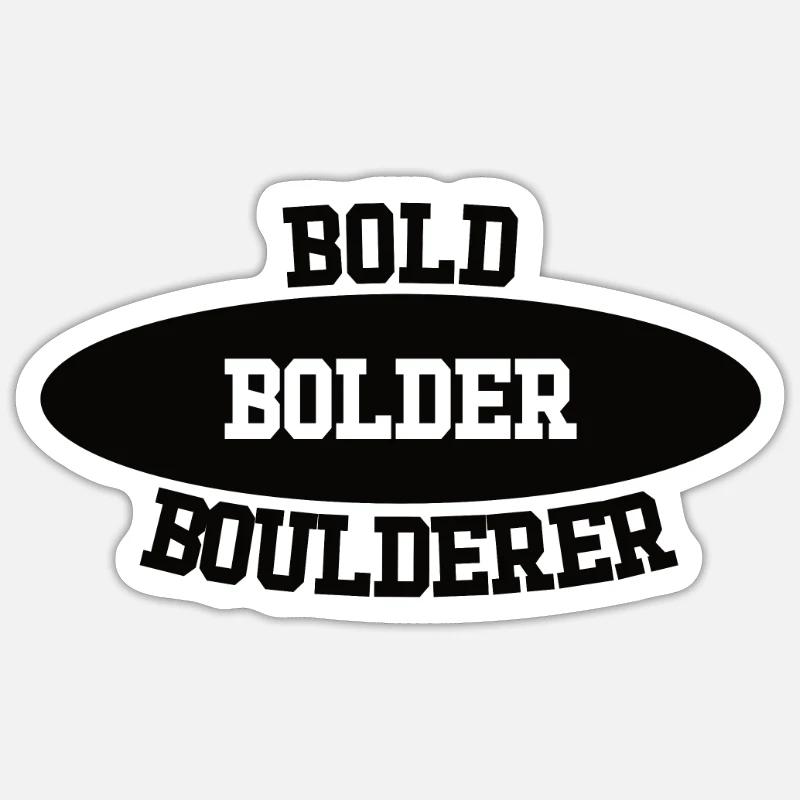 Bloc Bold Bolder Boulderer - Sticker taille S (10 x 10 cm) - blanc mat