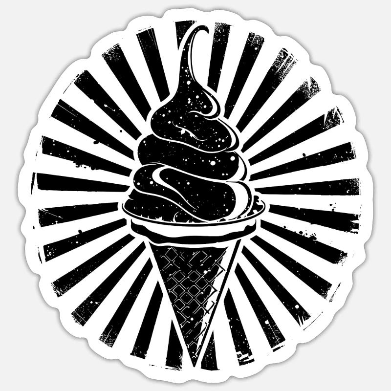 Cornet de crème glacée Sticker taille S (10 x 10 cm)