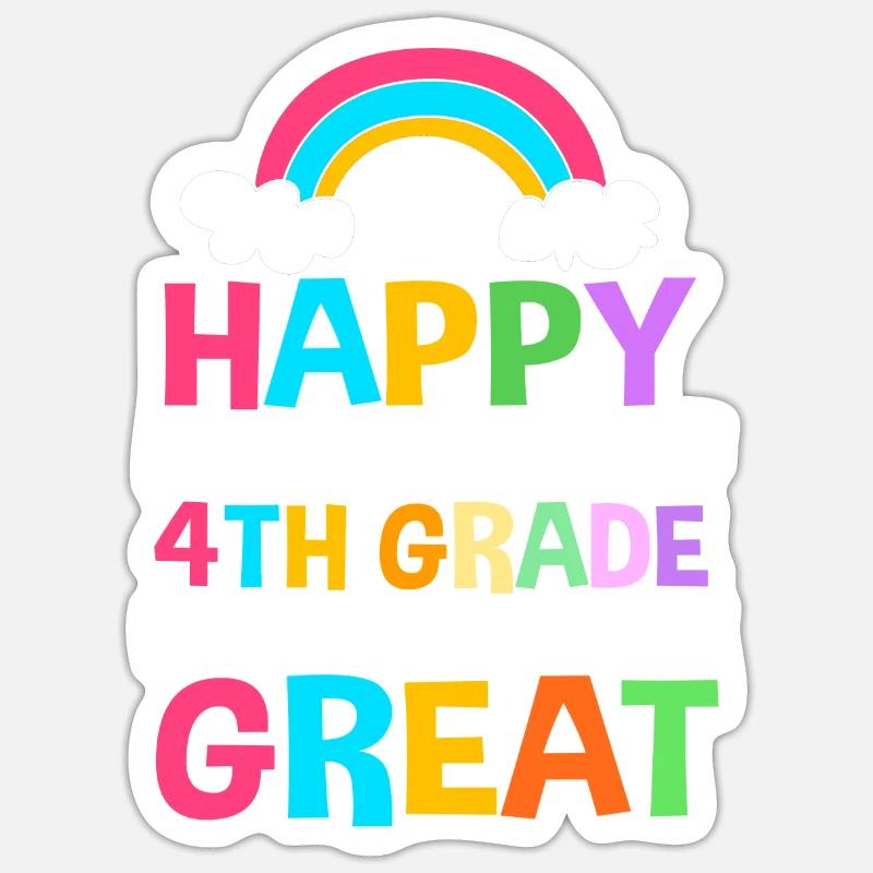 4e année - Sticker taille S (10 x 10 cm) - blanc mat