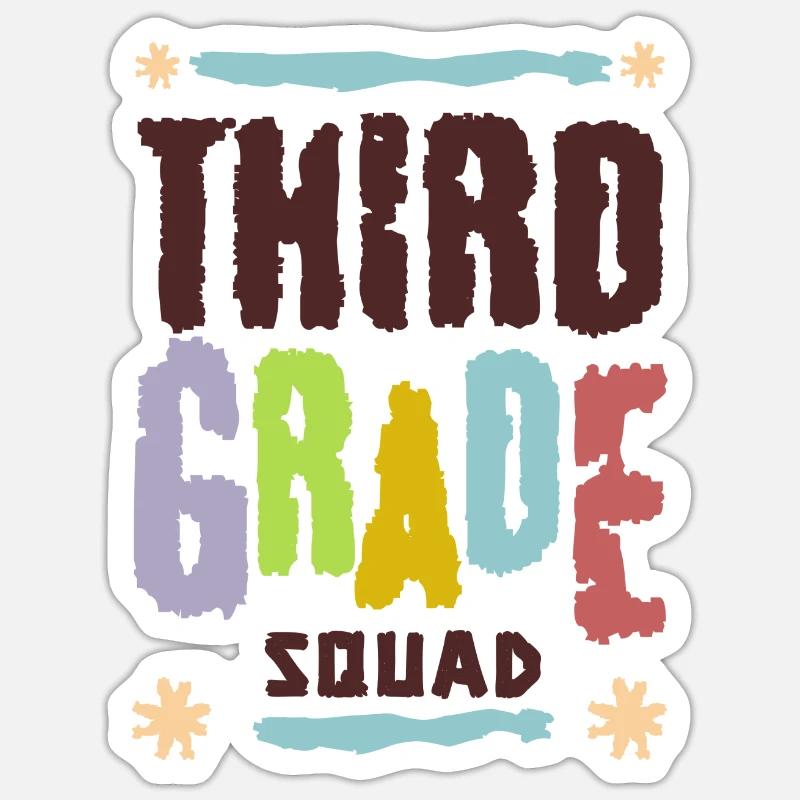 Squad third grade school - Sticker size S (10 x 10 cm) - white matte