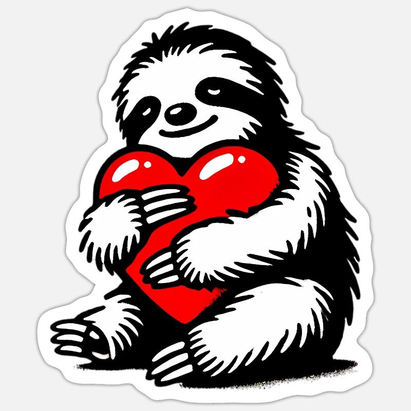 Faultier - Sticker Größe S (10 x 10 cm) - Mattweiß
