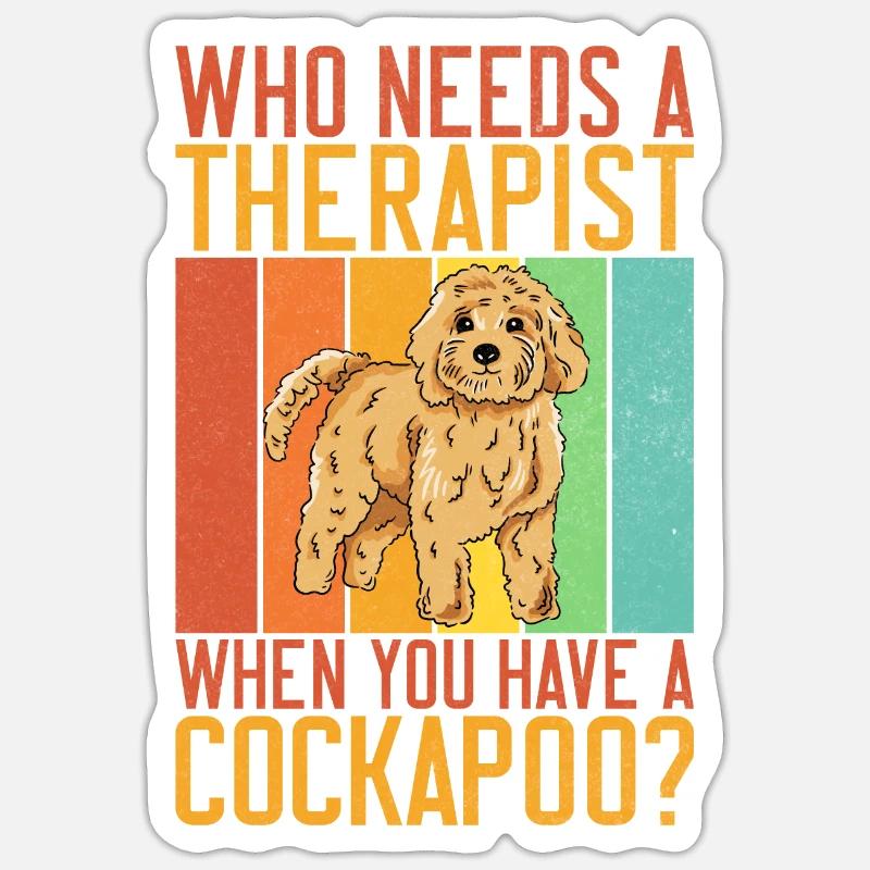 Cockapoo Gifts - Sticker Größe S (10 x 10 cm) - Mattweiß