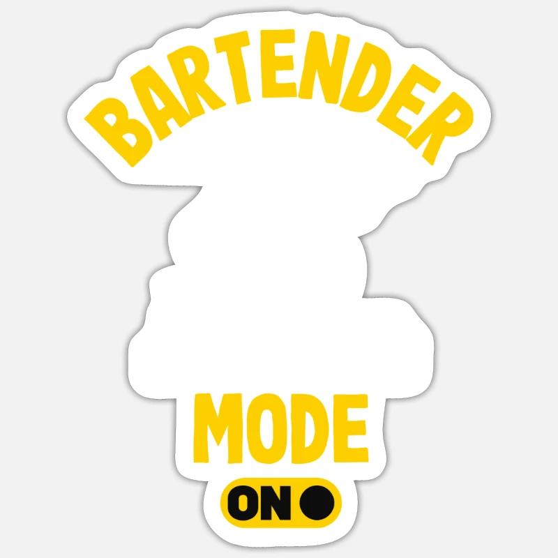 Funny Bartender Saying Bartender Gift - Sticker size S (10 x 10 cm) - white matte