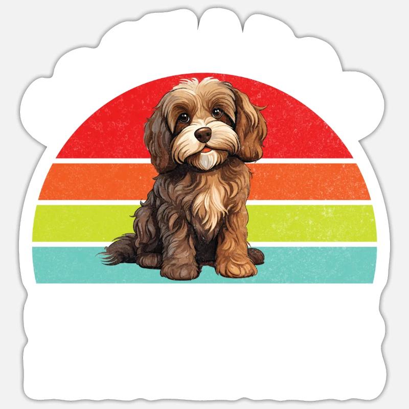 Cadeaux Cockapoo - Sticker taille S (10 x 10 cm) - blanc mat
