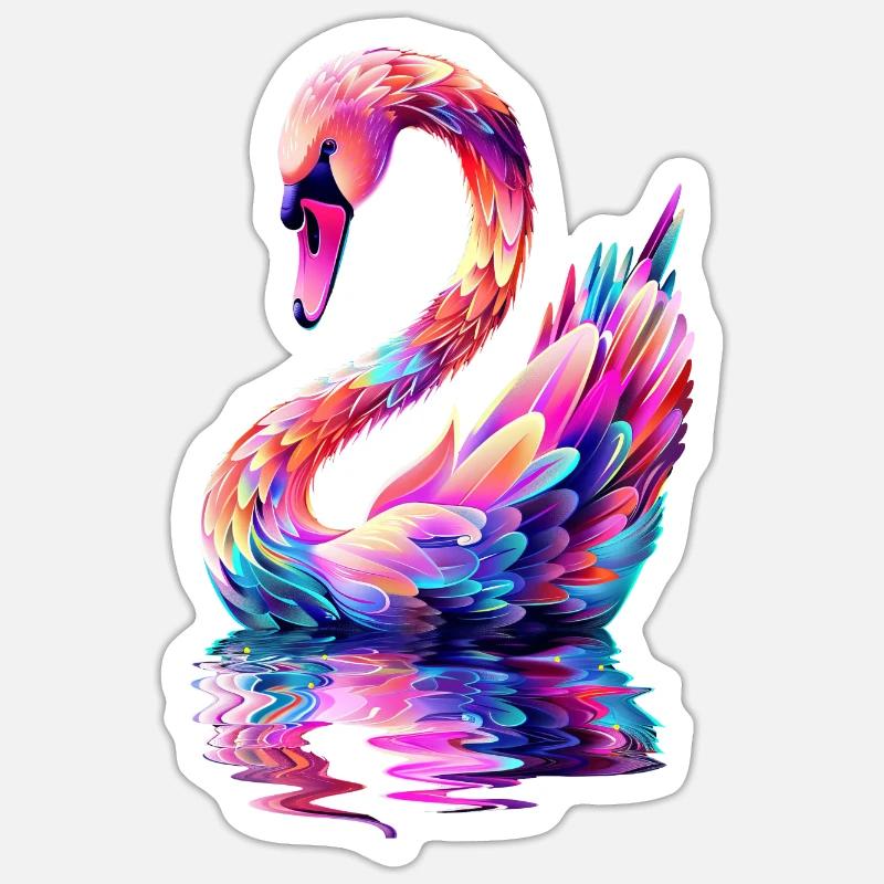 Schwan - Sticker Größe S (10 x 10 cm) - Mattweiß
