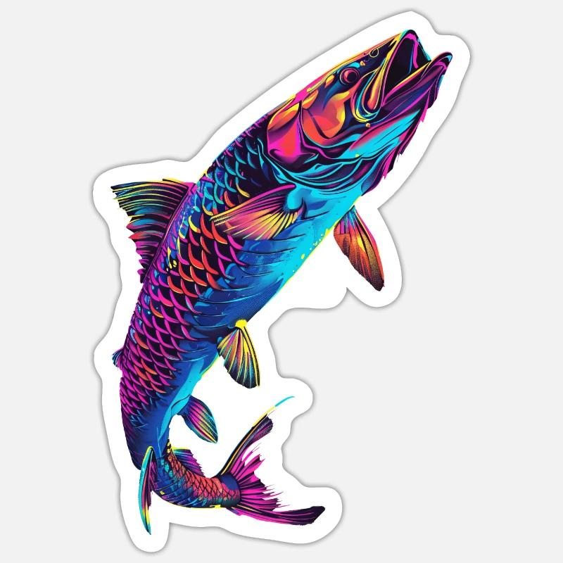 Tarpon - Sticker Größe S (10 x 10 cm) - Mattweiß
