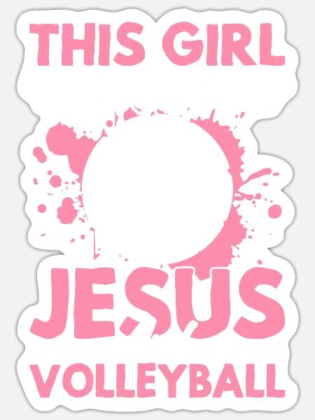 Dieses Mädchen rennt auf Jesus und - Sticker Größe S (10 x 10 cm) - Mattweiß