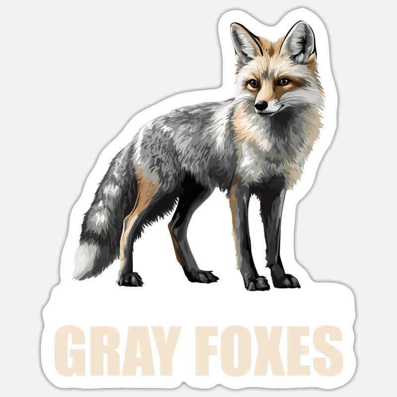 Graufüchse Graufuchs - Sticker Größe S (10 x 10 cm) - Mattweiß