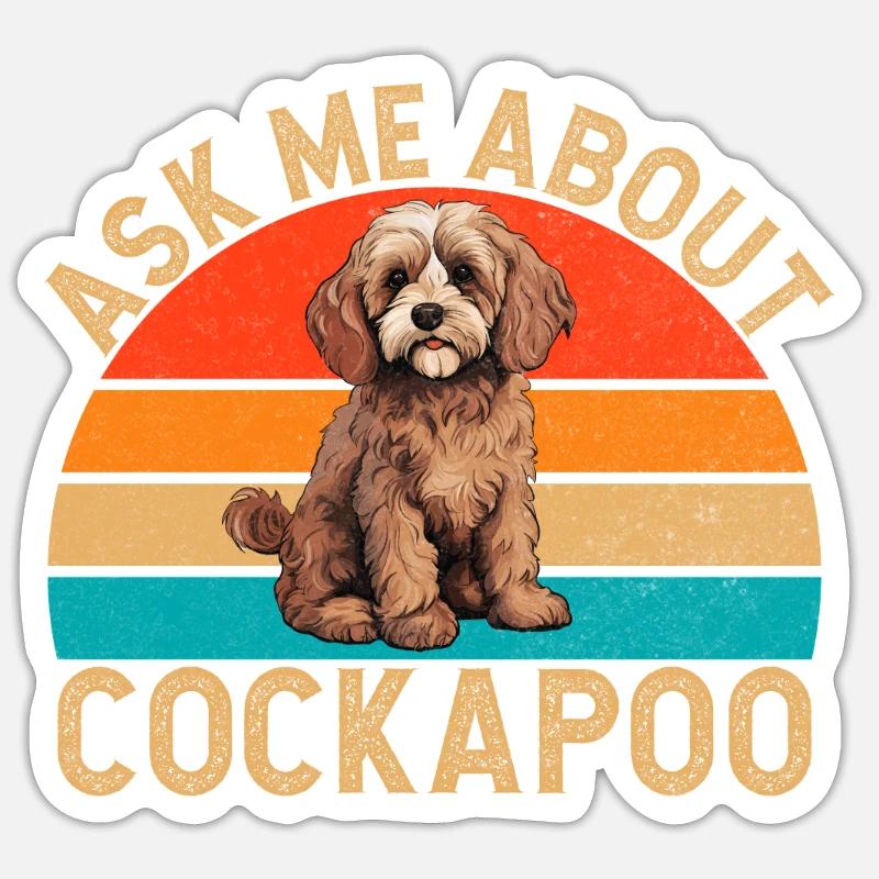 Cockapoo Gifts - Sticker Größe S (10 x 10 cm) - Mattweiß