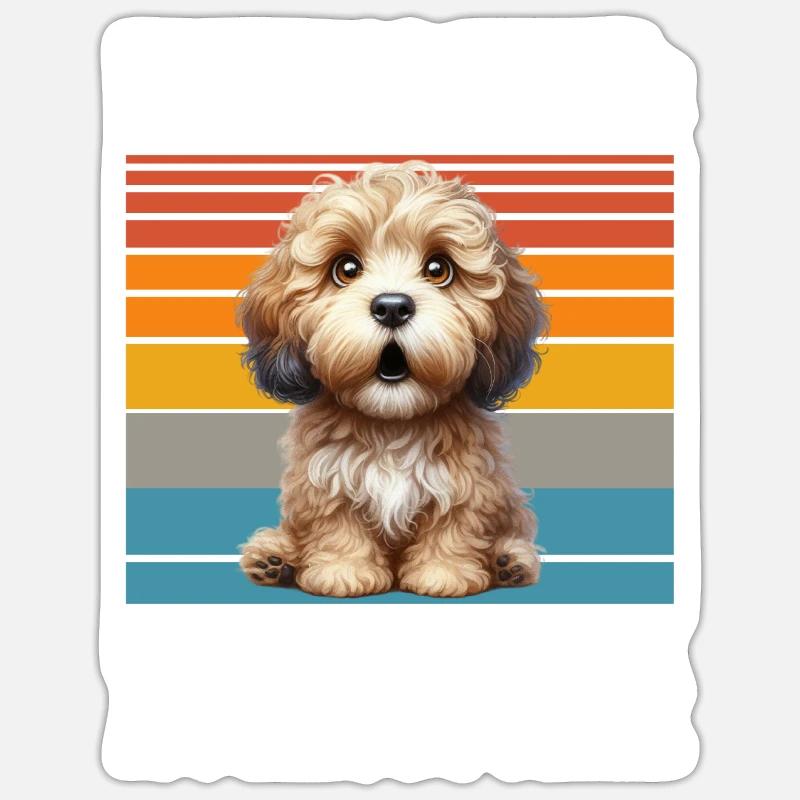 Cockapoo Gifts - Sticker Größe S (10 x 10 cm) - Mattweiß