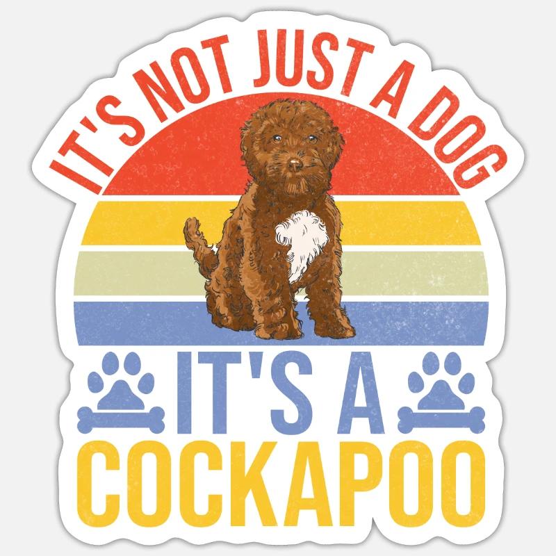Cadeaux Cockapoo - Sticker taille S (10 x 10 cm) - blanc mat
