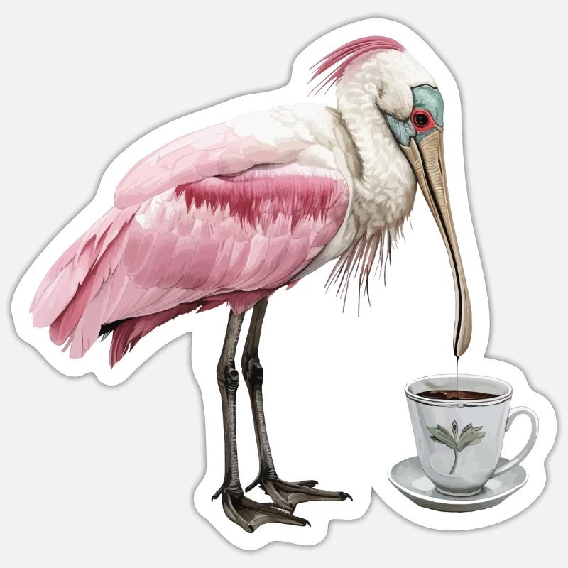 Löffel Kaffee - Sticker Größe S (10 x 10 cm) - Mattweiß