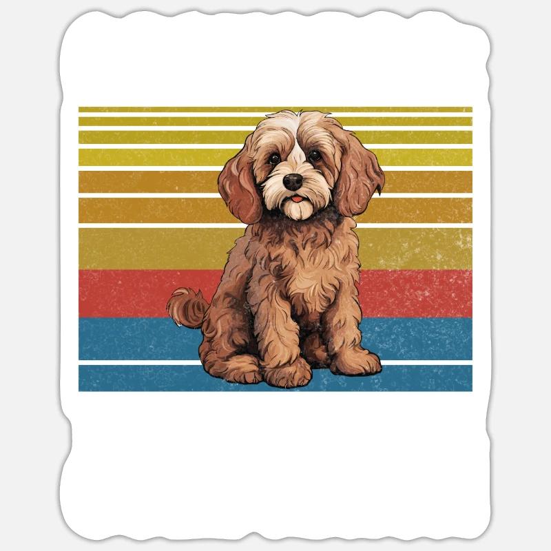 Cockapoo Gifts - Sticker Größe S (10 x 10 cm) - Mattweiß