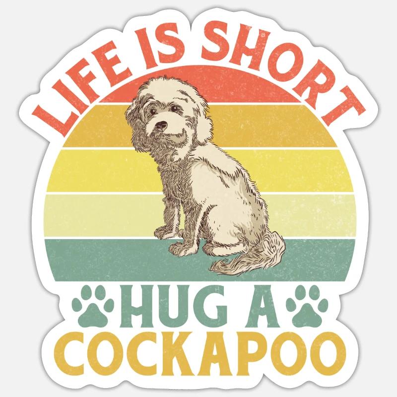 Cadeaux Cockapoo - Sticker taille S (10 x 10 cm) - blanc mat