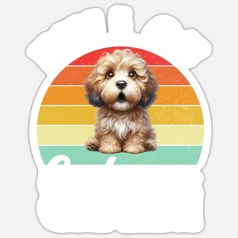 Cockapoo Gifts - Sticker Größe S (10 x 10 cm) - Mattweiß