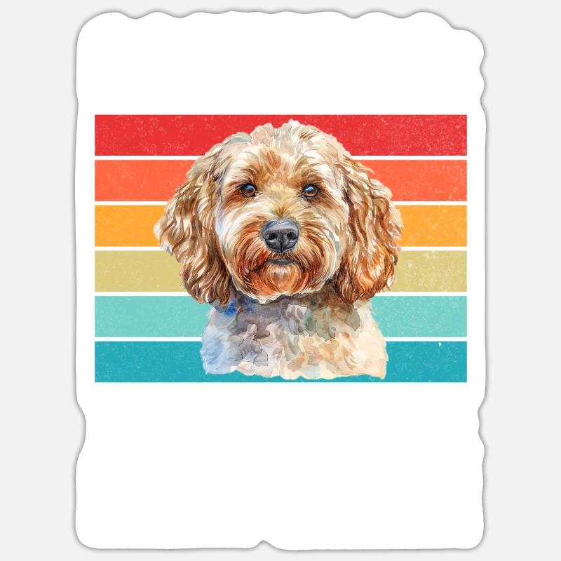 Cockapoo Gifts - Sticker Größe S (10 x 10 cm) - Mattweiß