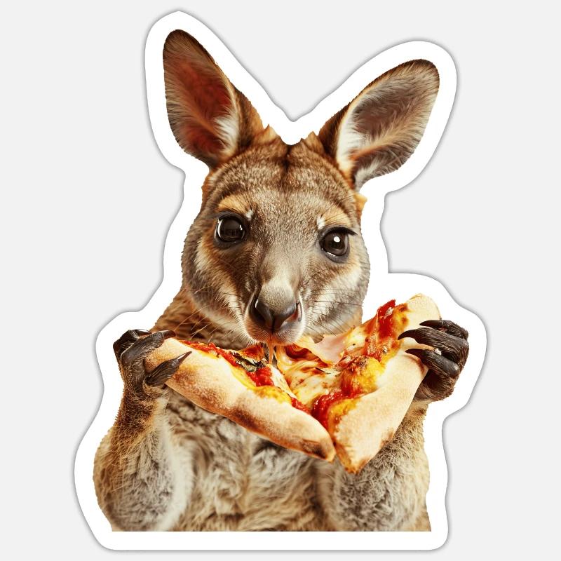Wallaby - Sticker Größe S (10 x 10 cm) - Mattweiß