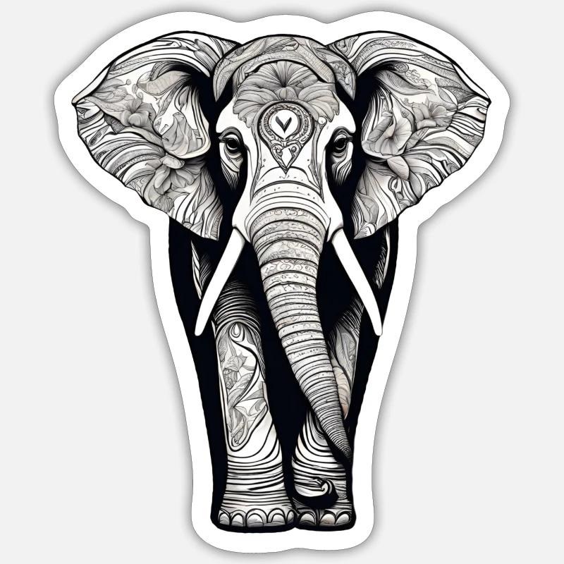 Elephant - Sticker size S (10 x 10 cm) - white matte