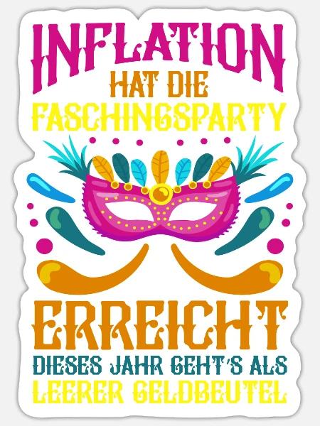Karnevalskostüm Fasching Karneval - Sticker Größe S (10 x 10 cm) - Mattweiß