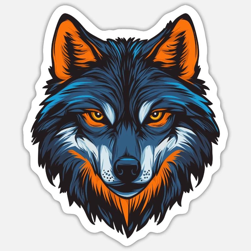 Wolf - Sticker Größe S (10 x 10 cm) - Mattweiß