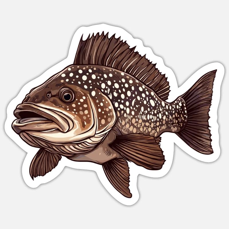 groupers grouper - Sticker size S (10 x 10 cm) - white matte